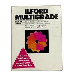 Ilford Multigrade 3.5" x 3.5" Filters Complete Set Of 12 EUC 8.9cm x 8.9 cm